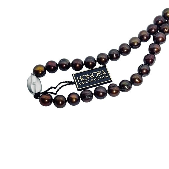 Honora Chocolate Graduated Baroque Pearl Necklace W/ Sterling Silver Clasp (6026 - Picture 6 of 8